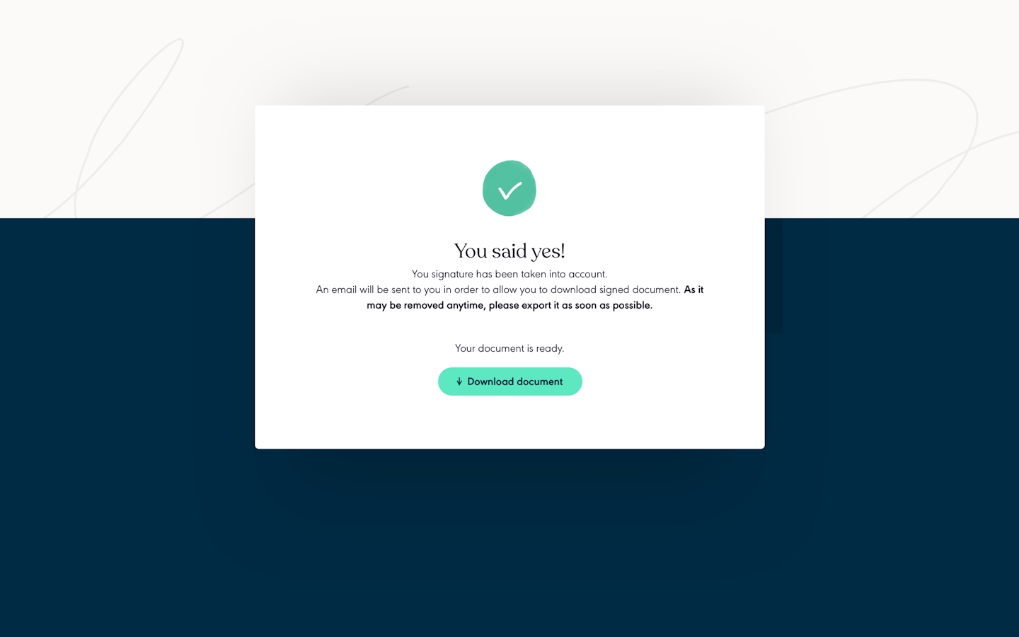 hai appena detto di sì