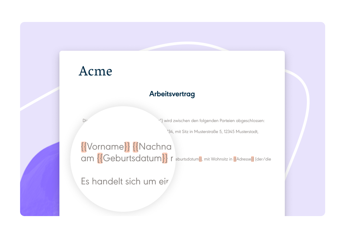 Forms zur automatisierten Vertragsvorbereitung