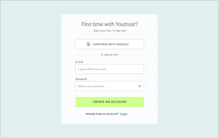 Yousign'account creation