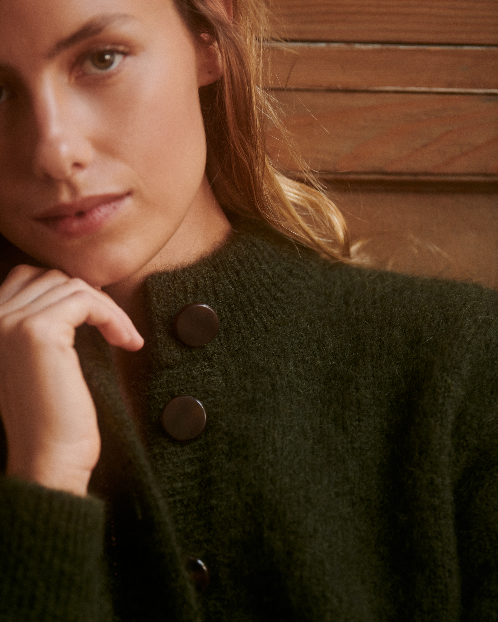 Pull Nuage™ | Vert Armée Cœur main image 1