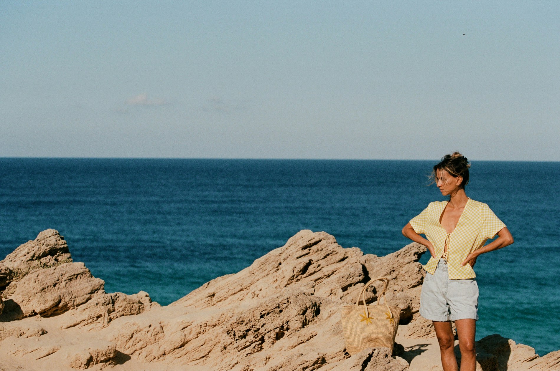 ysé blouse lumière dorée carreaux mila panier prendre son temps mona
