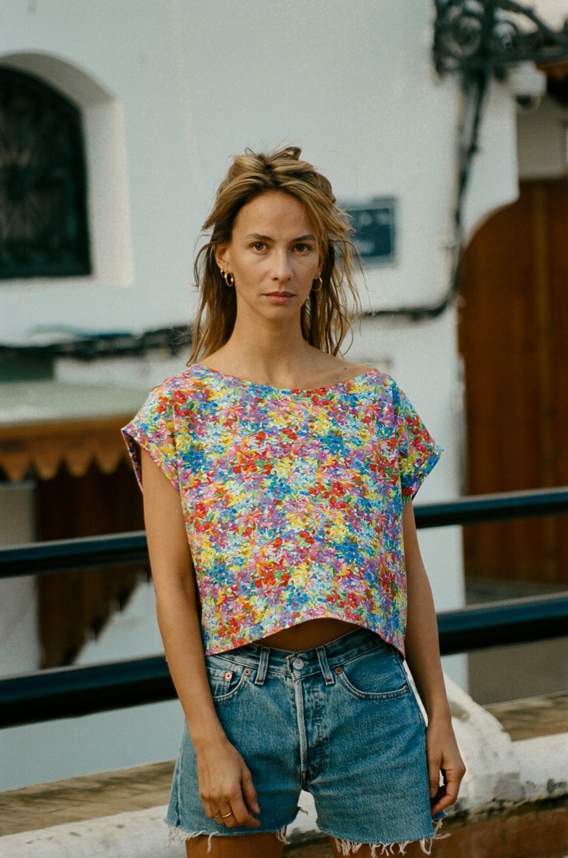 Ysé Crop top Doux souvenir Imprimé jardin fleuri 