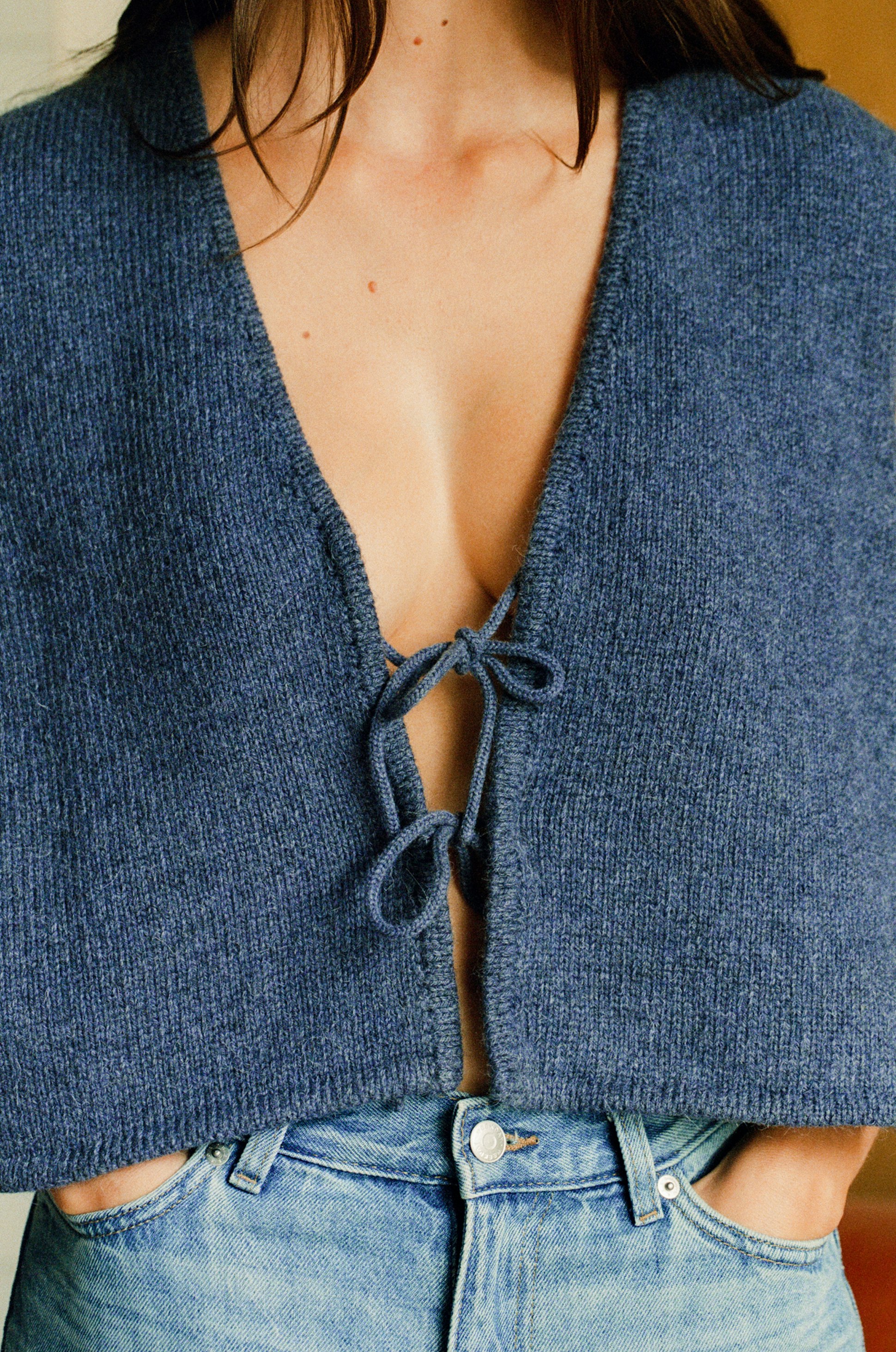 Pull sans manches Coeur à l'ouvrage bleu