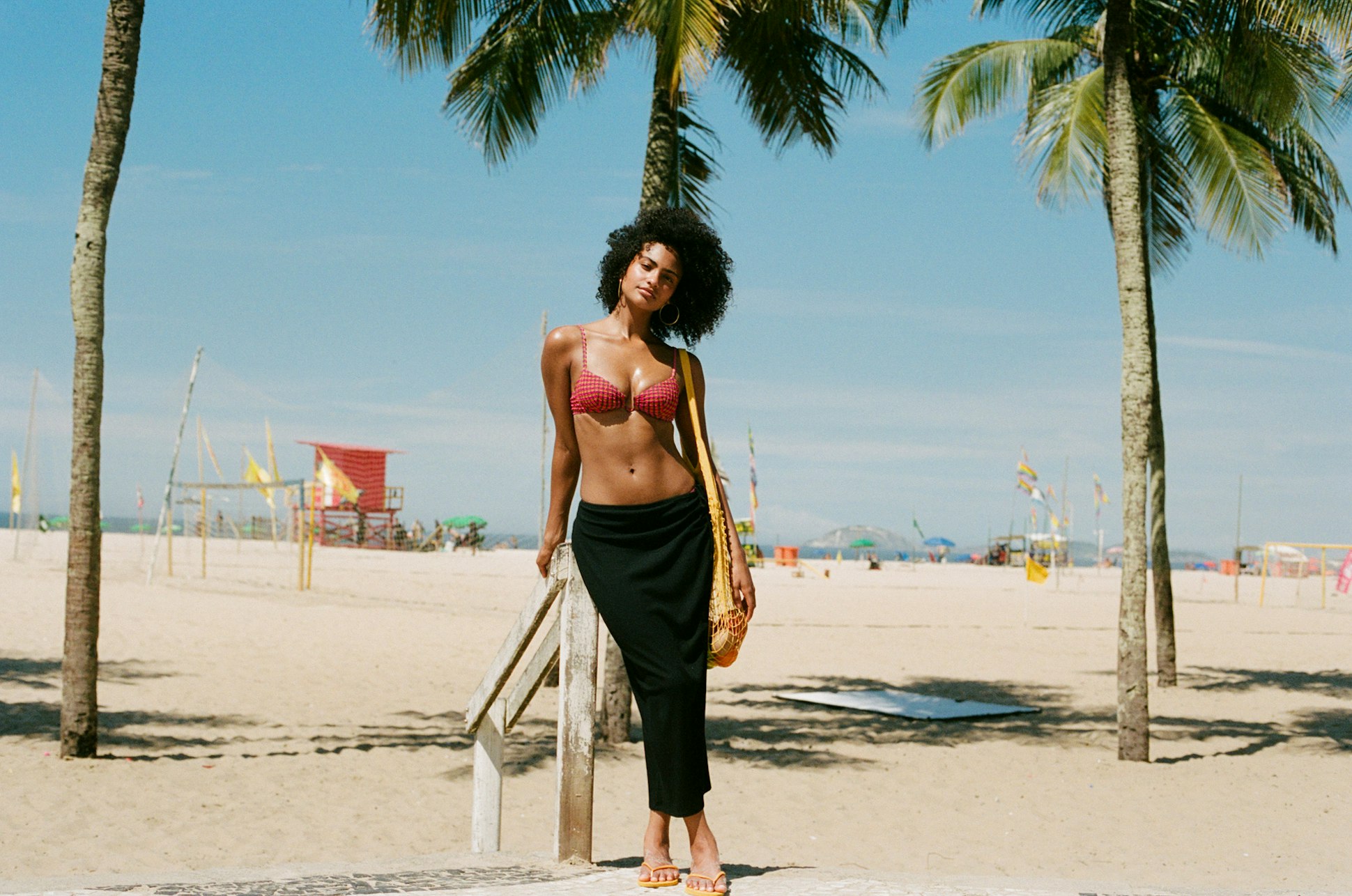 Jupe longue Chaleur tropicale Noir