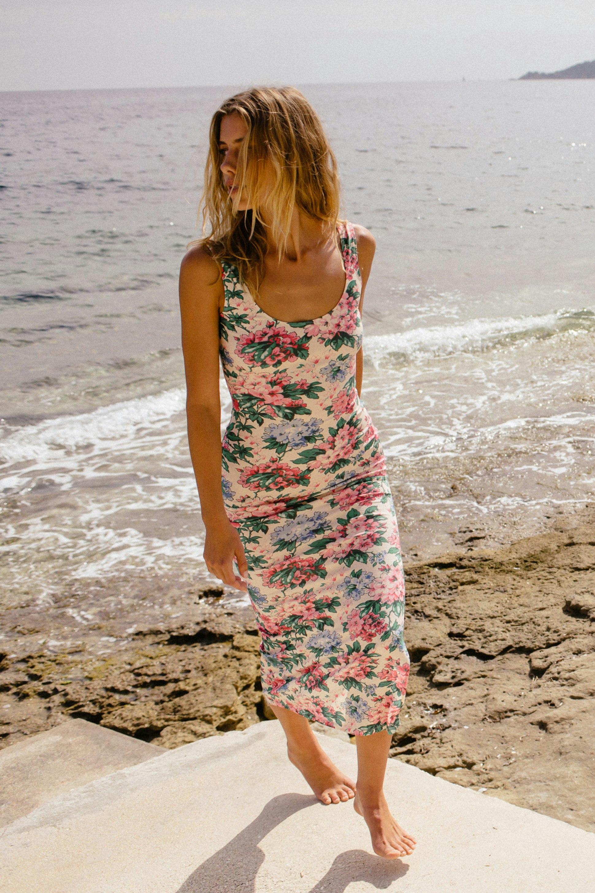 Robe Île parfumé imprimée bougainvilliers
