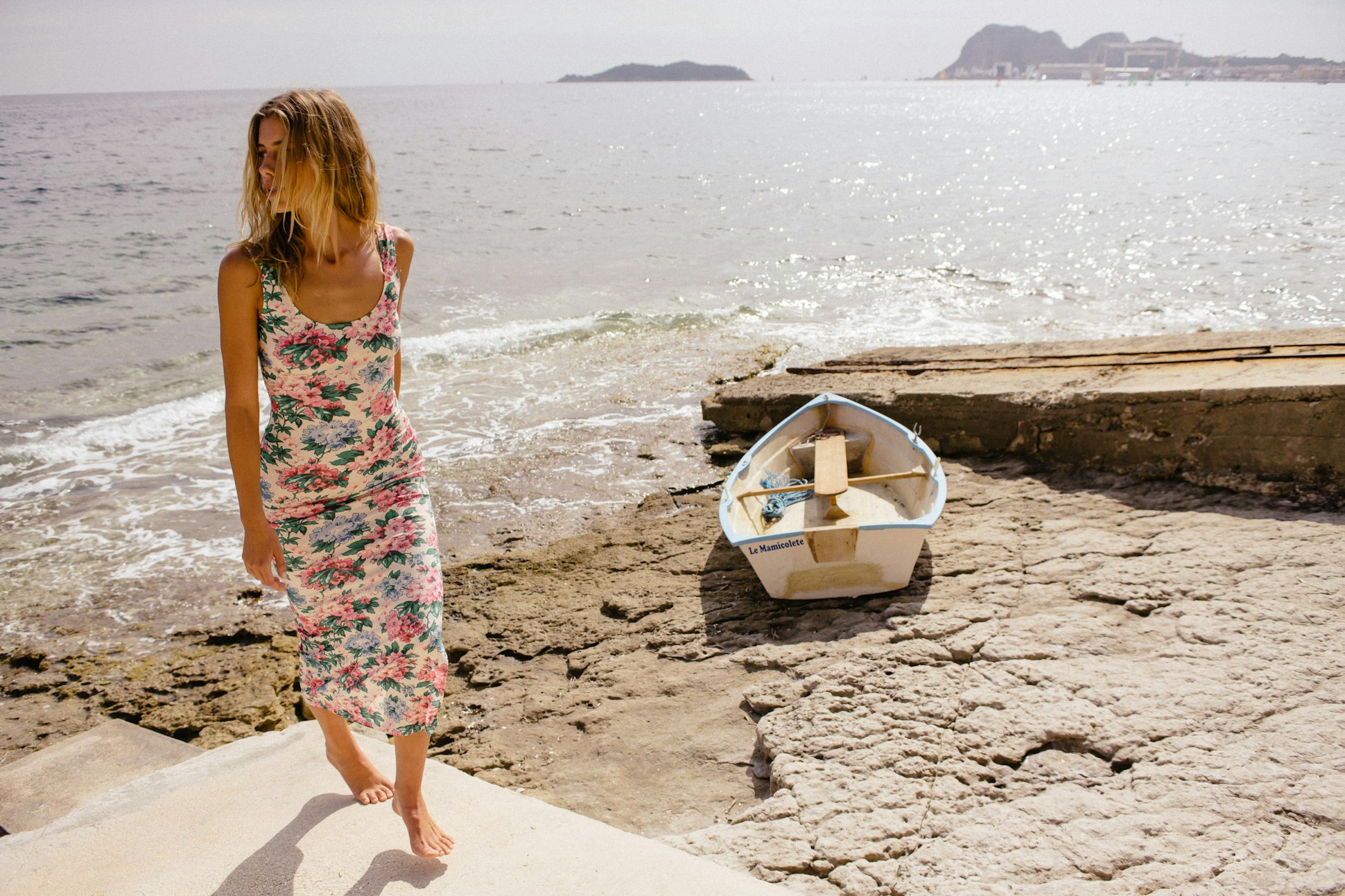 Robe Île parfumé imprimée bougainvilliers