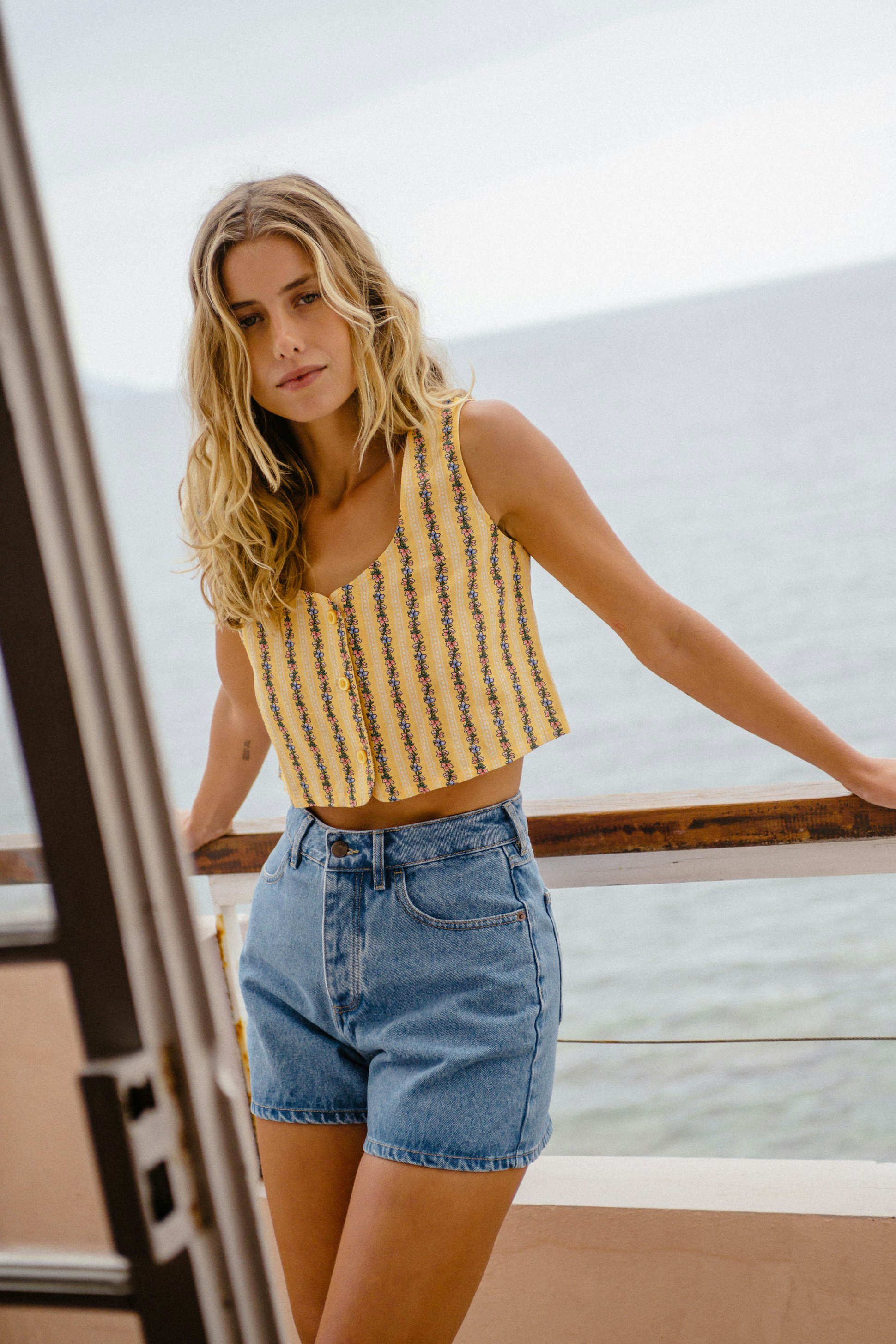 Crop top Rêve d'été imprimé olympe