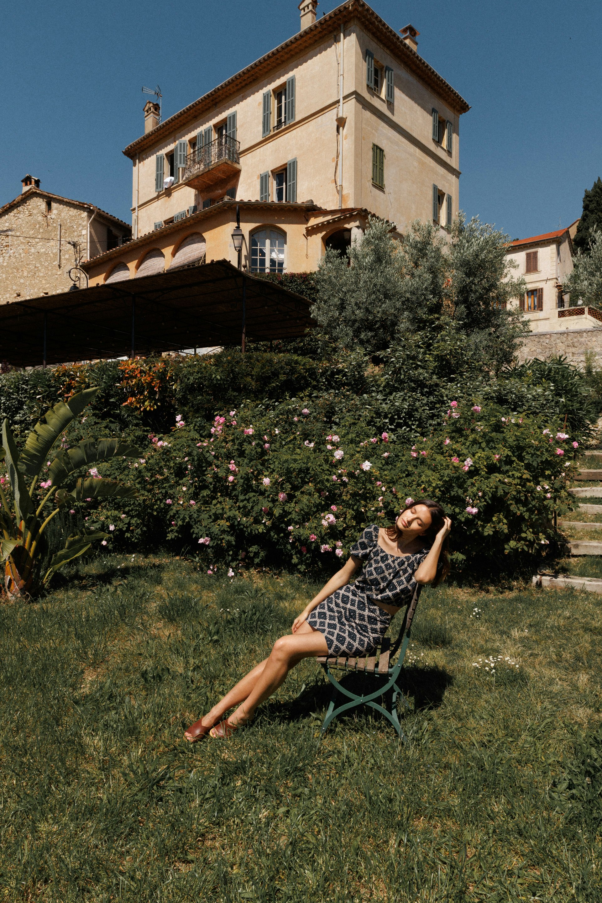 Crop top Jupe courte Diner d'été Imprimé Champ de blé