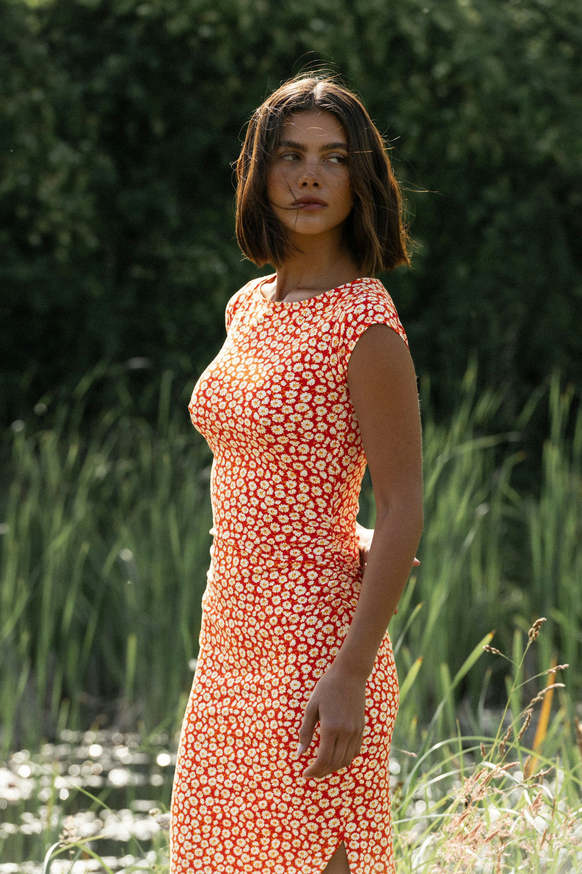 Robe longue Moisson d'été Imprimé pâquerettes