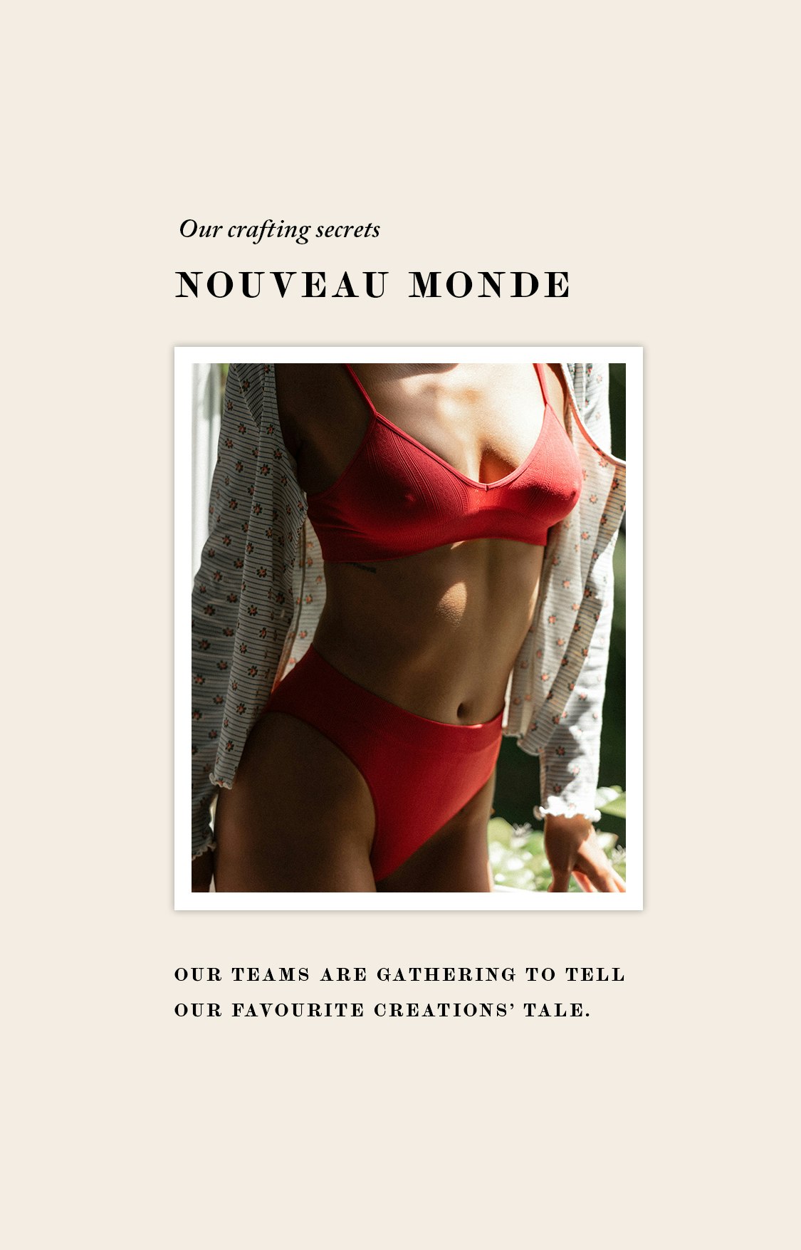 Dessous de la création - Nouveau monde - Header EN