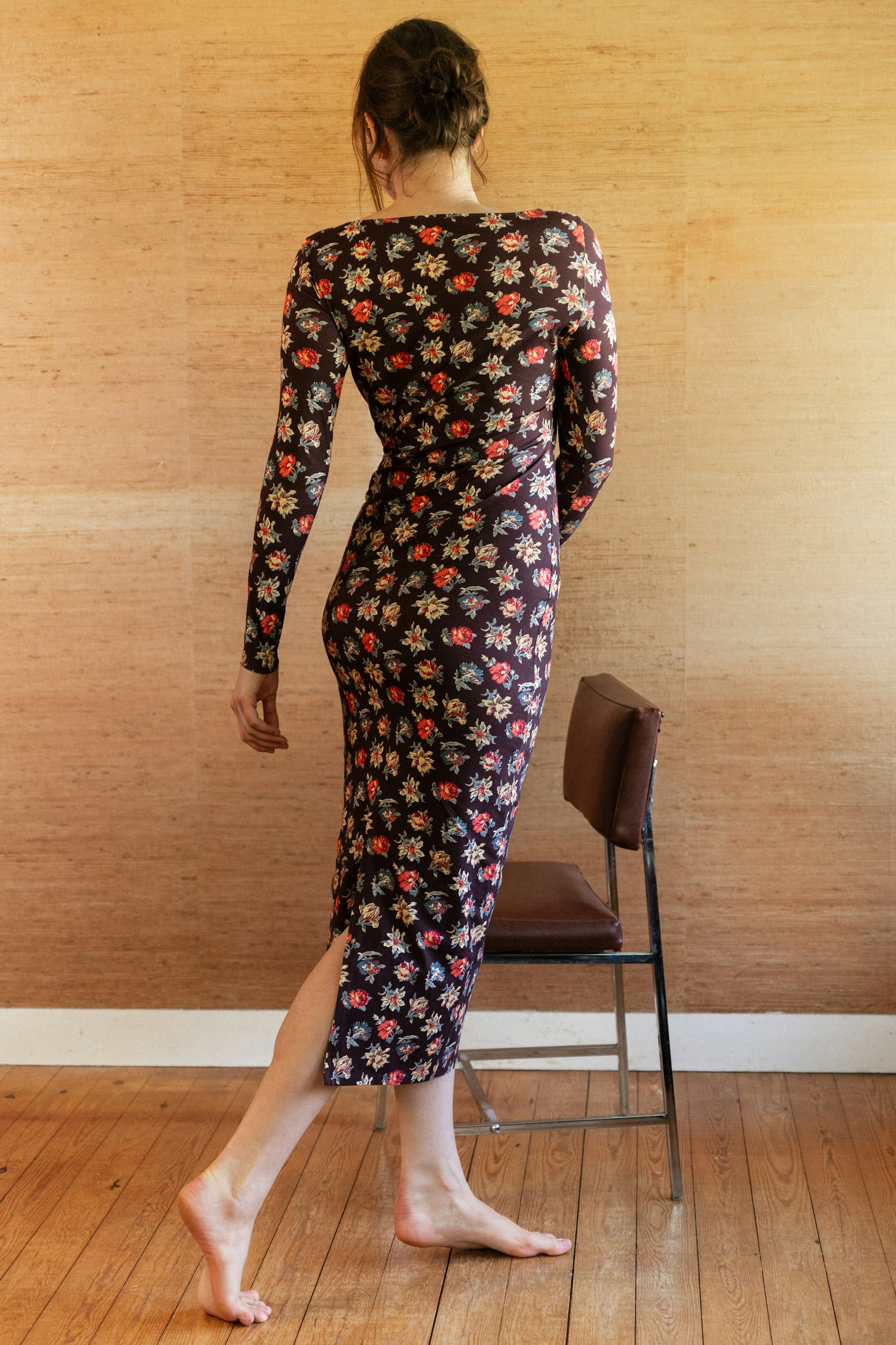 Robe longue Les joyeux bavardages imprimé augusta