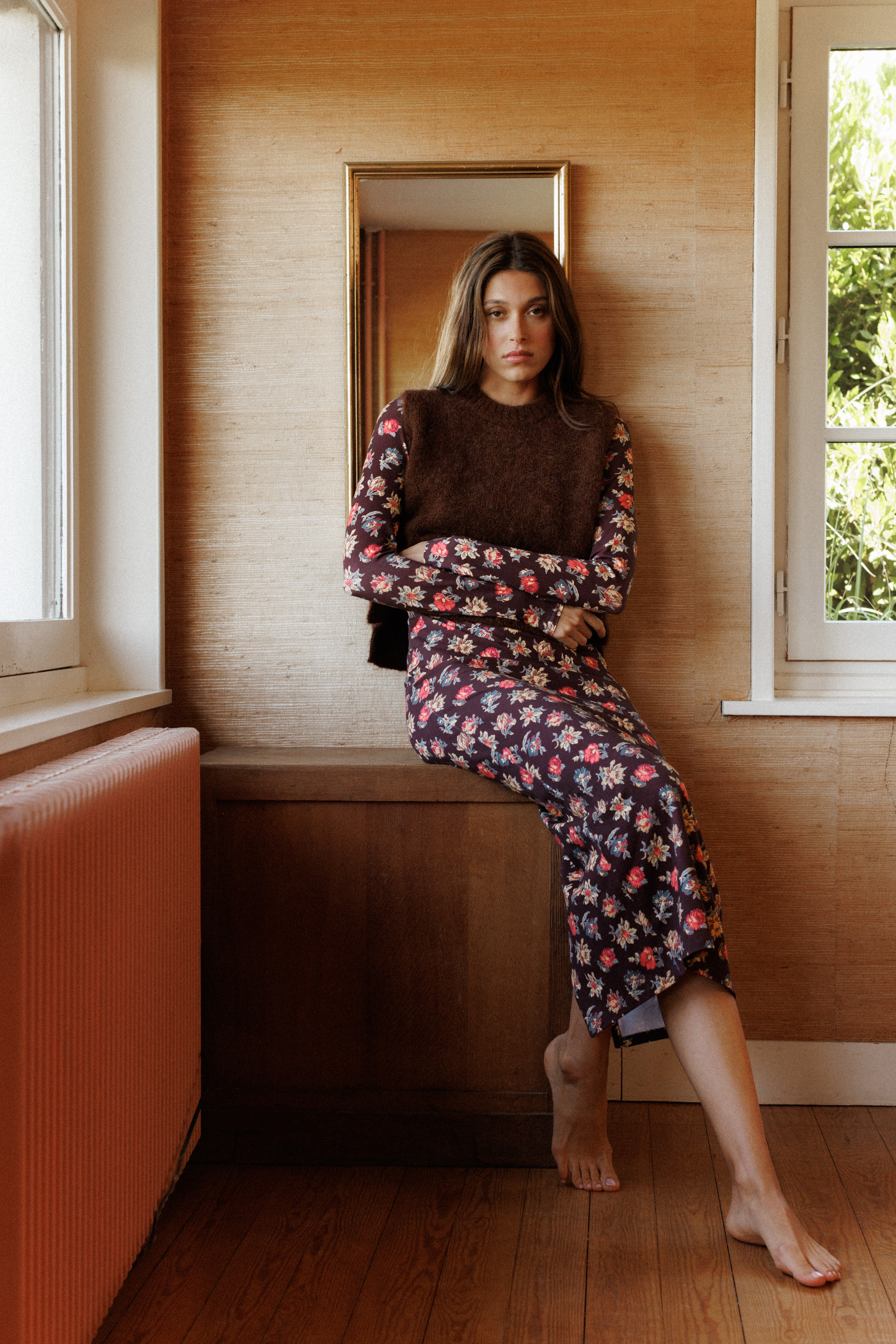 Pull sans manches Au coin du feu Chocolat