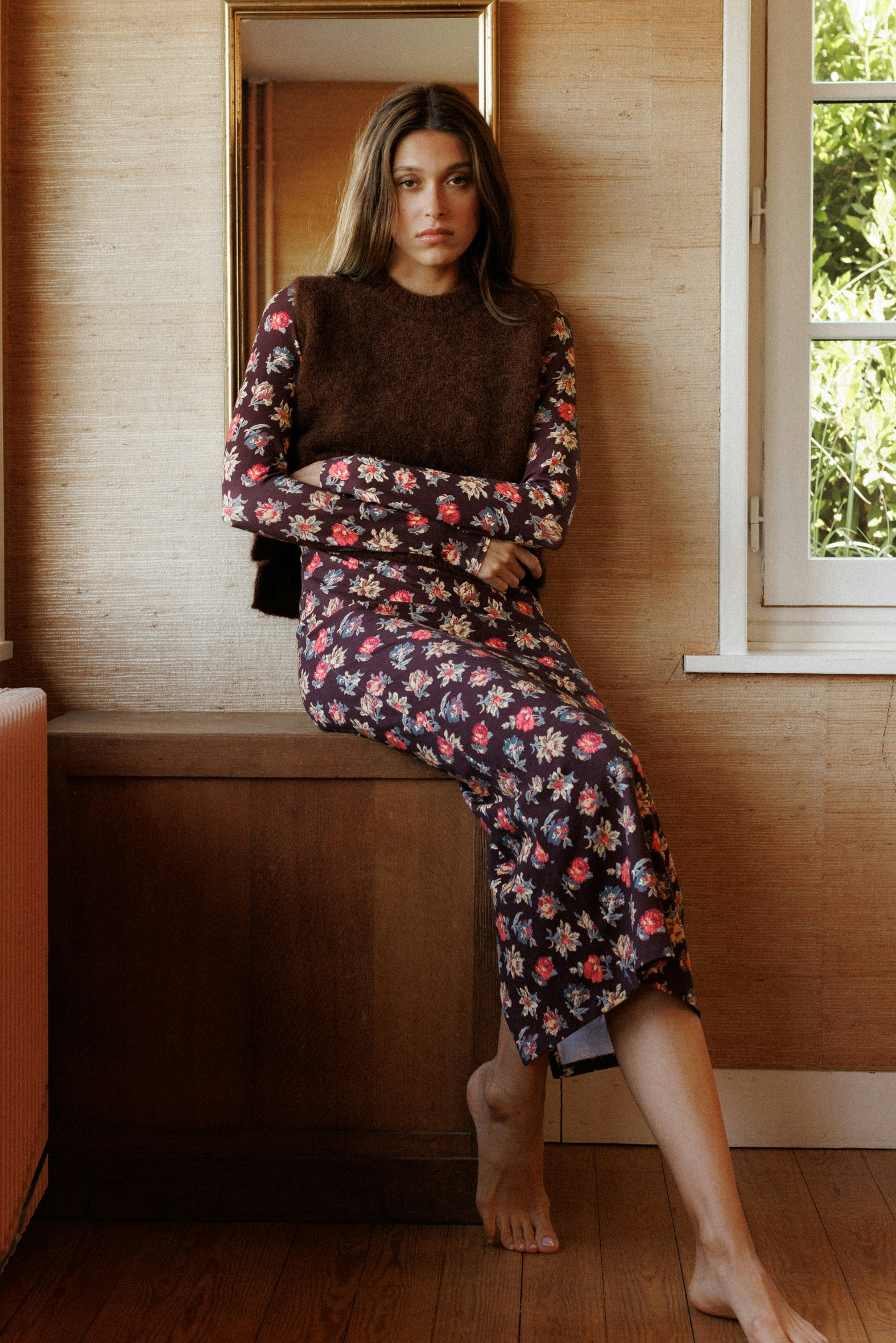 Pull sans manches Au coin du feu Chocolat