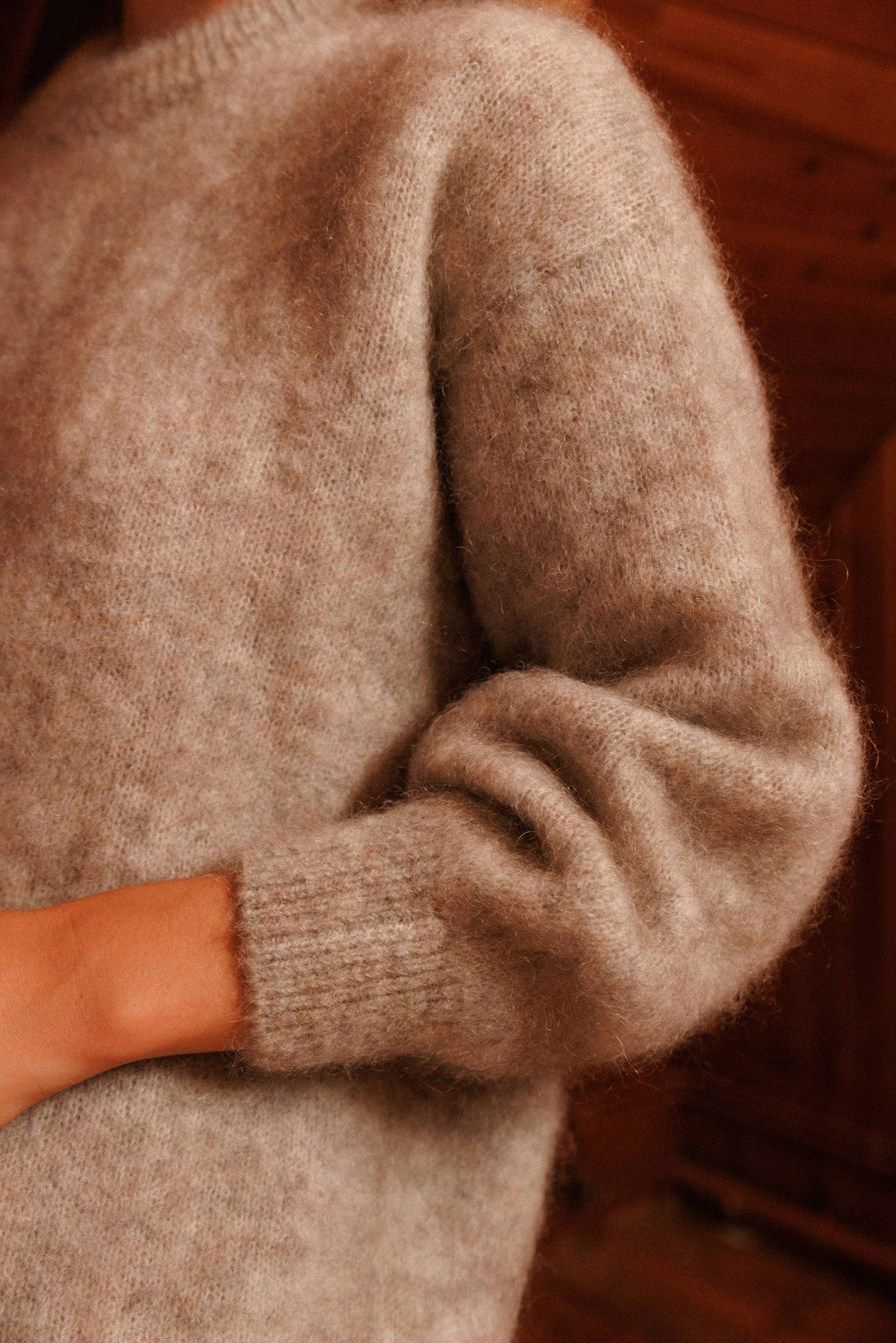 Pull long Dans la nuit calme Beige chiné