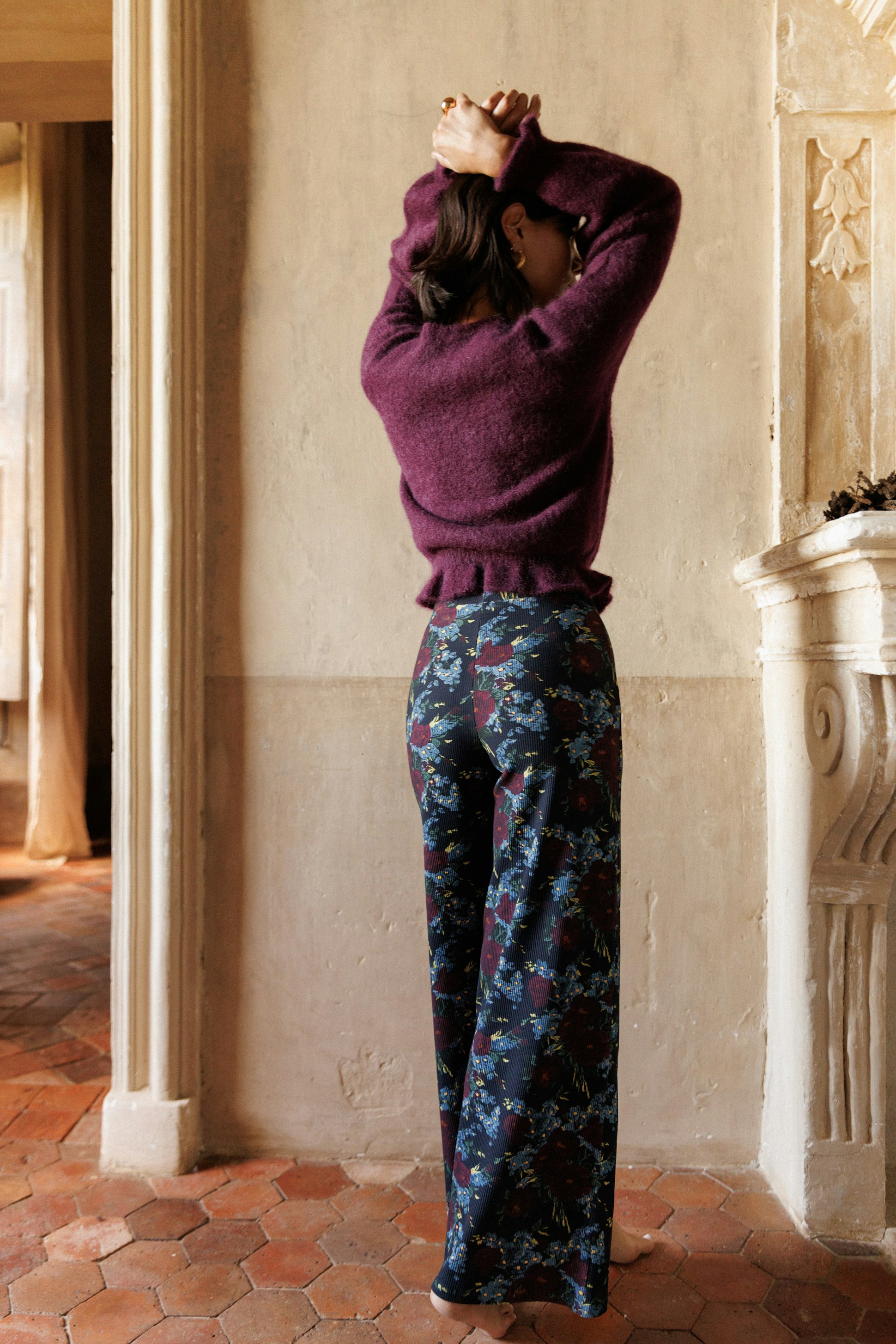 Pull cocotte Trésor caché Aubergine et Pantalon Poudre aux yeux Aubergine