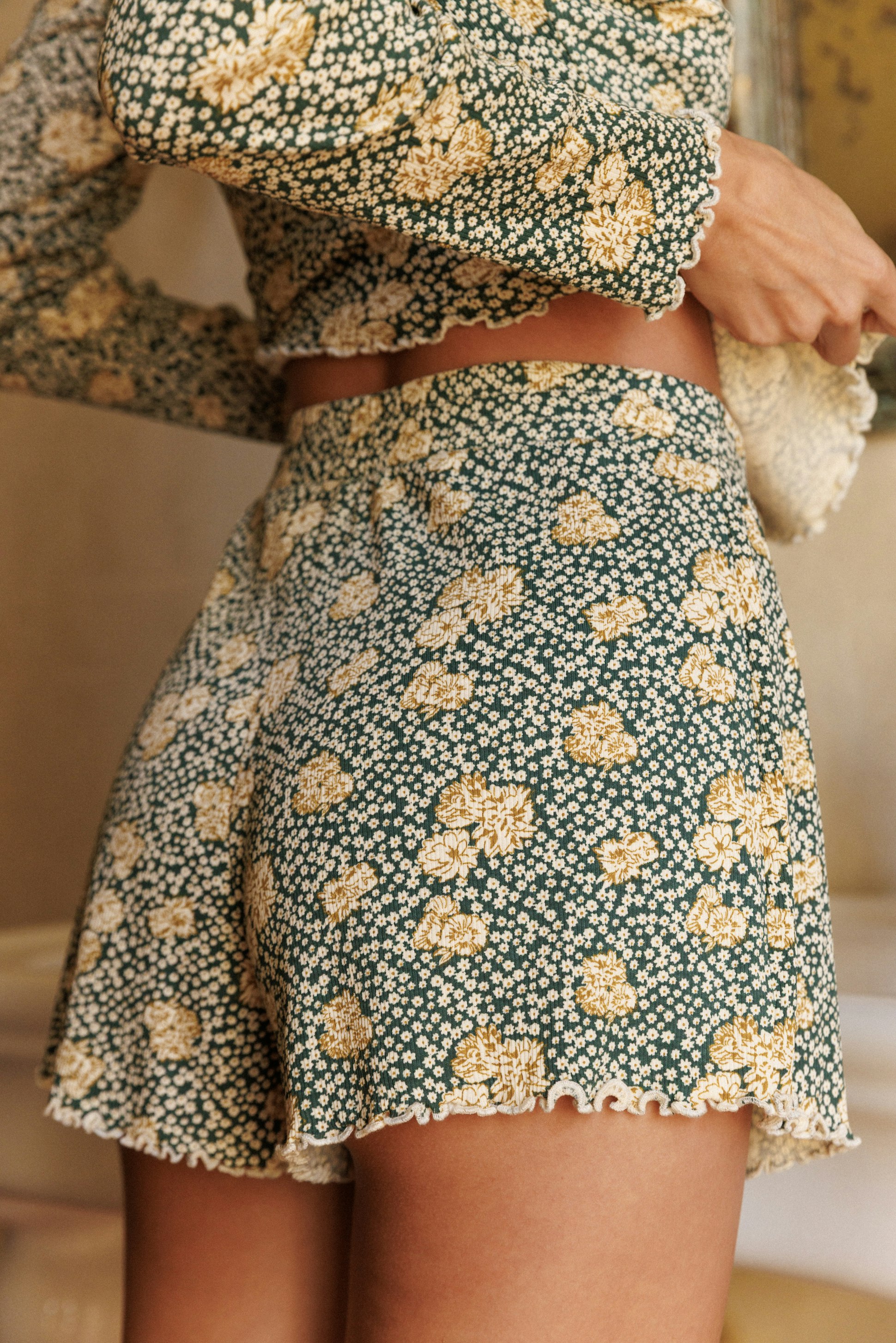 Short Allumette amoureuse Imprimé comme un bouquet