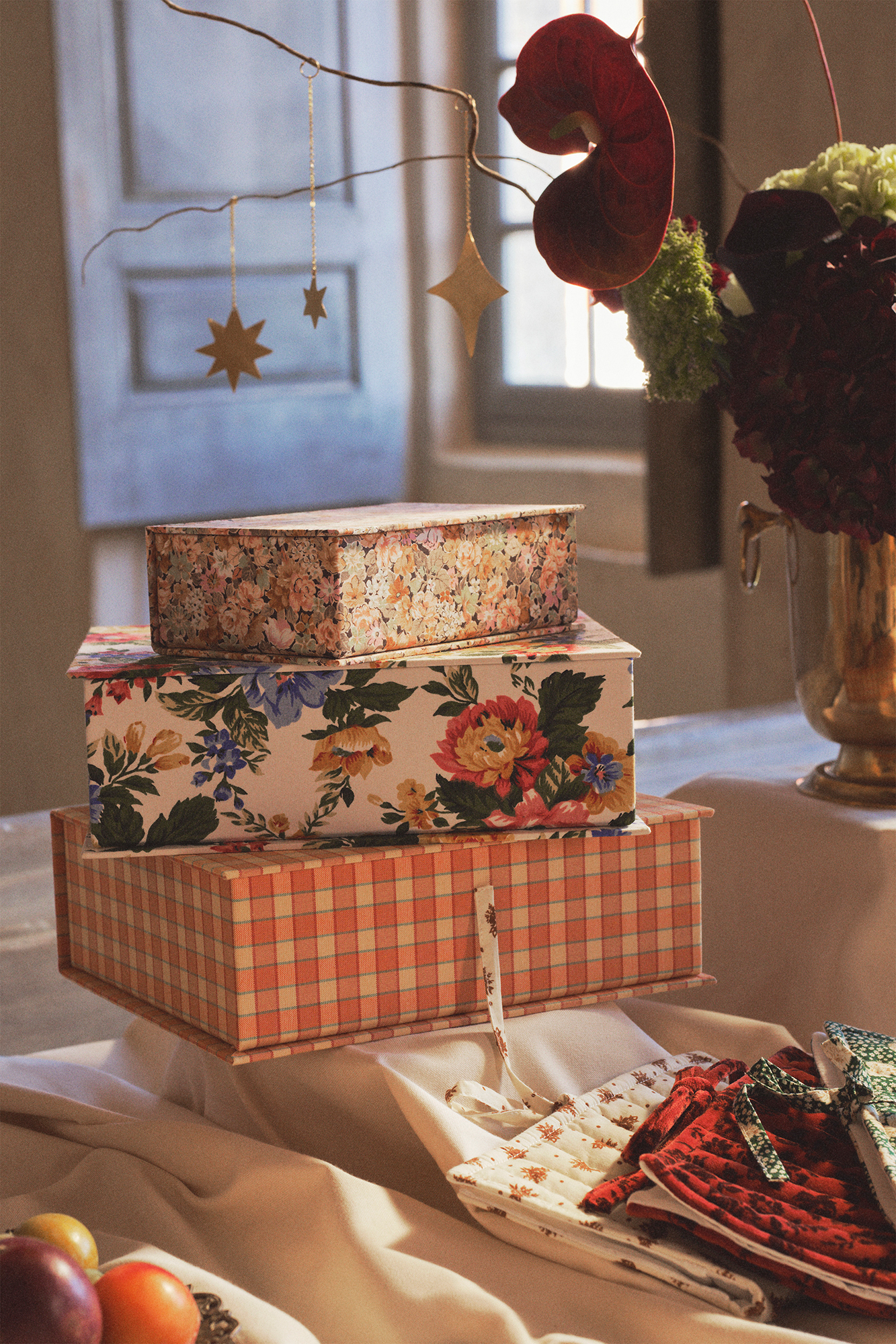 Moyenne Trésors cachés Imprimé Paulette, Grande boite Trésors cachés Imprimé Suzanne et Grande Trésors cachés Imprimé carreaux Lucien