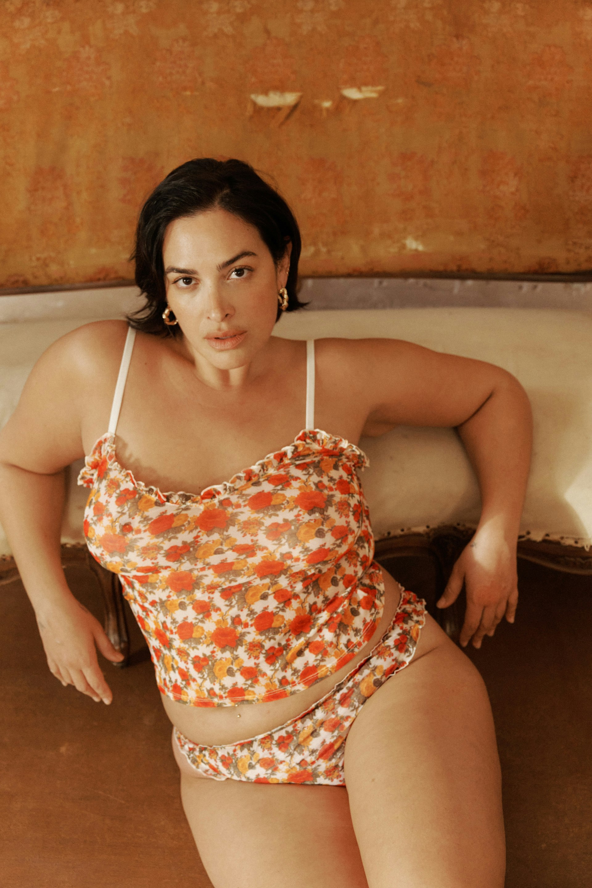 Caraco Tanga bloomer Sous les lilas Imprimé Adeline