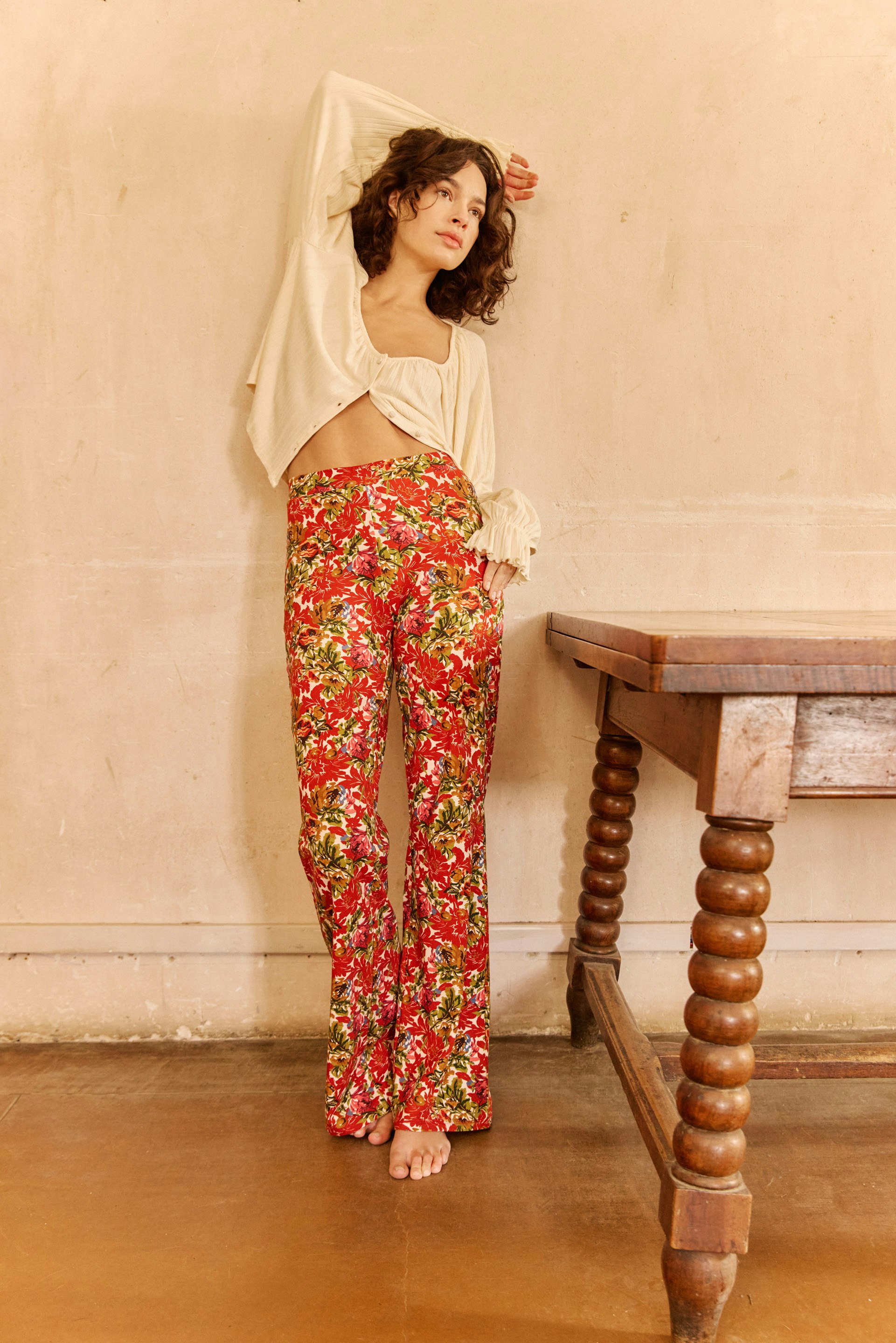 Blouse Pause café Vanille et Pantalon Sur la corniche Imprimé Fiorenza