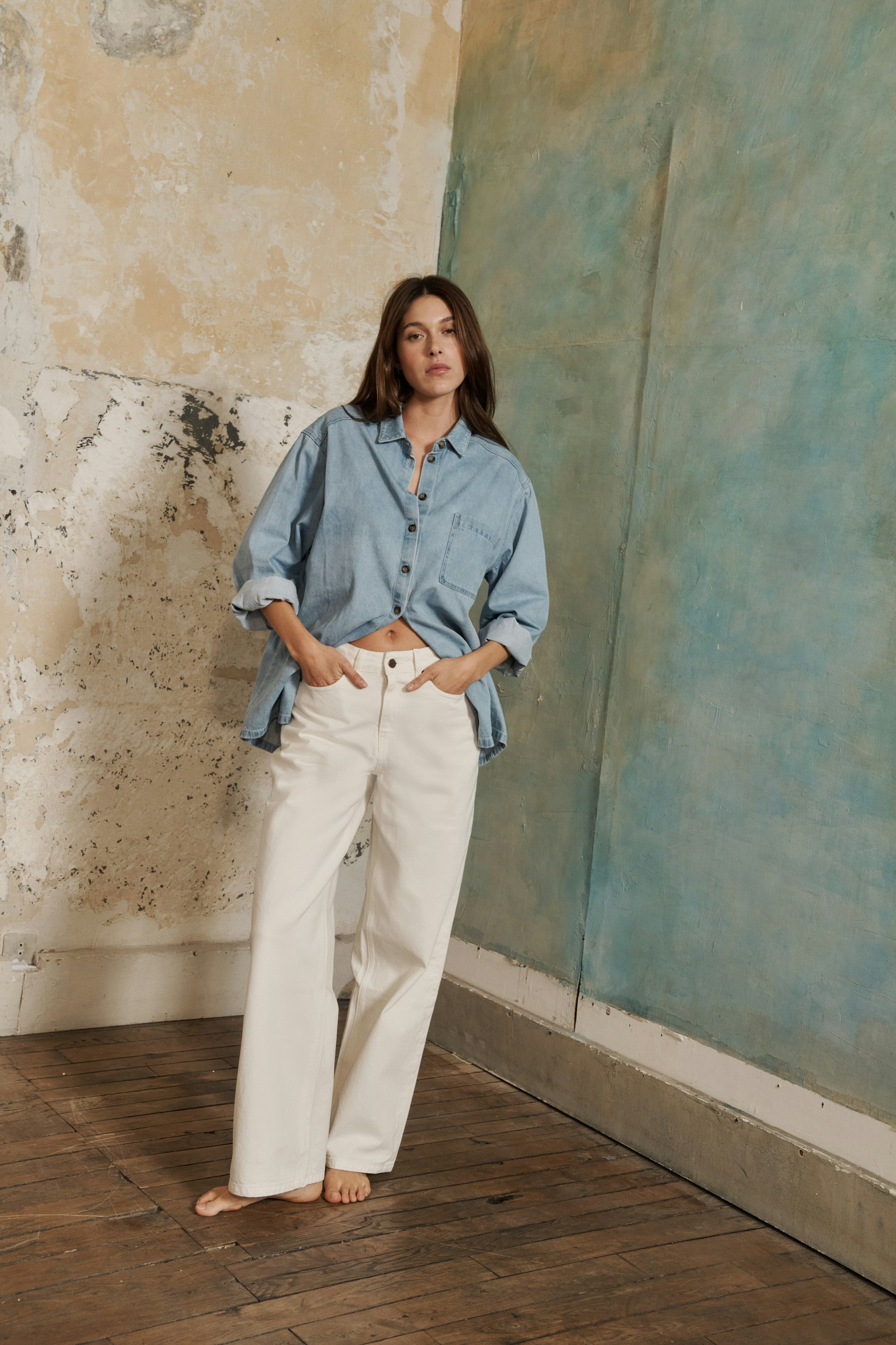 Chemise Éternel été Denim et Jean loose À travers les saisons Écru