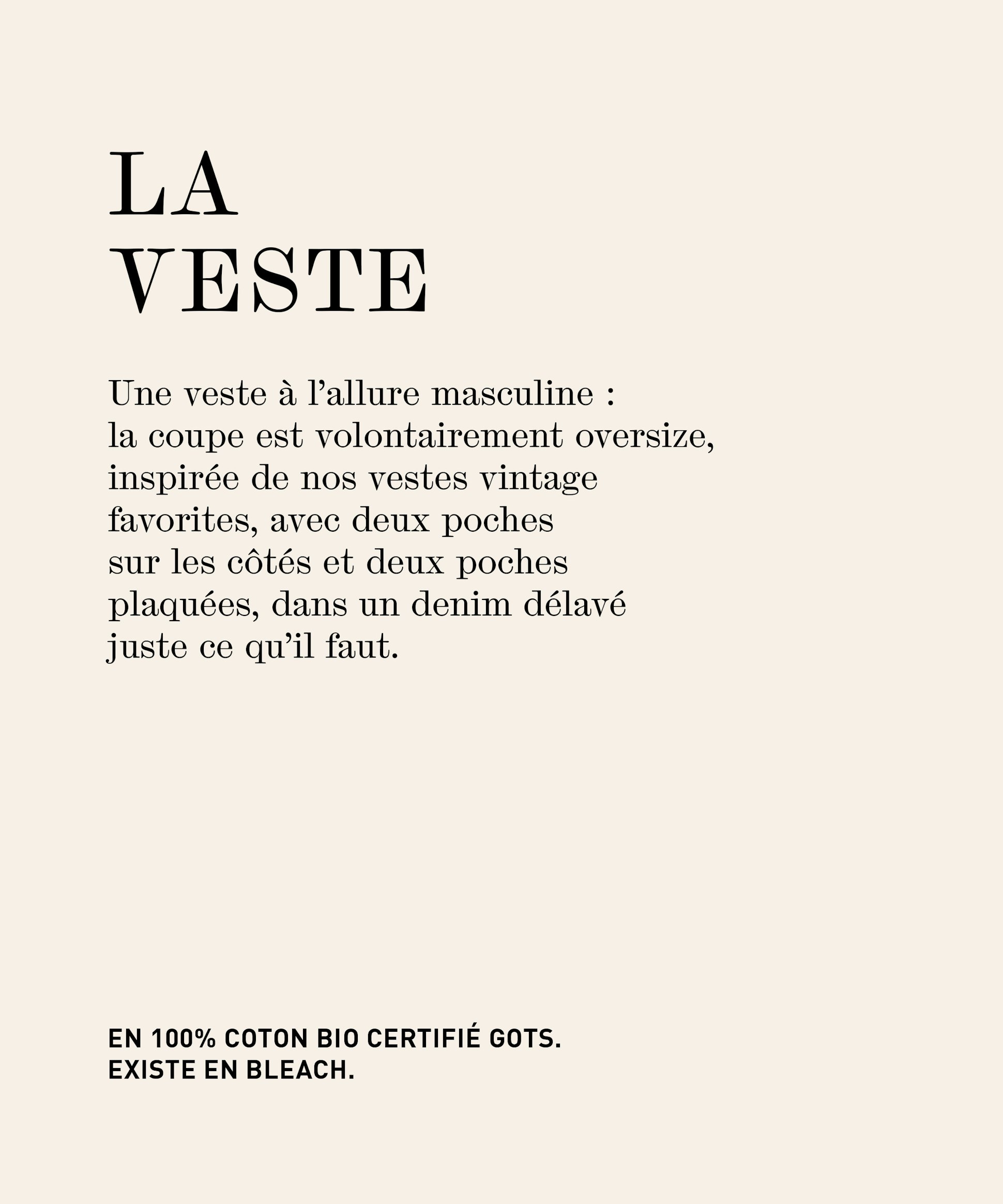 La veste - Le denim sensuel PE26