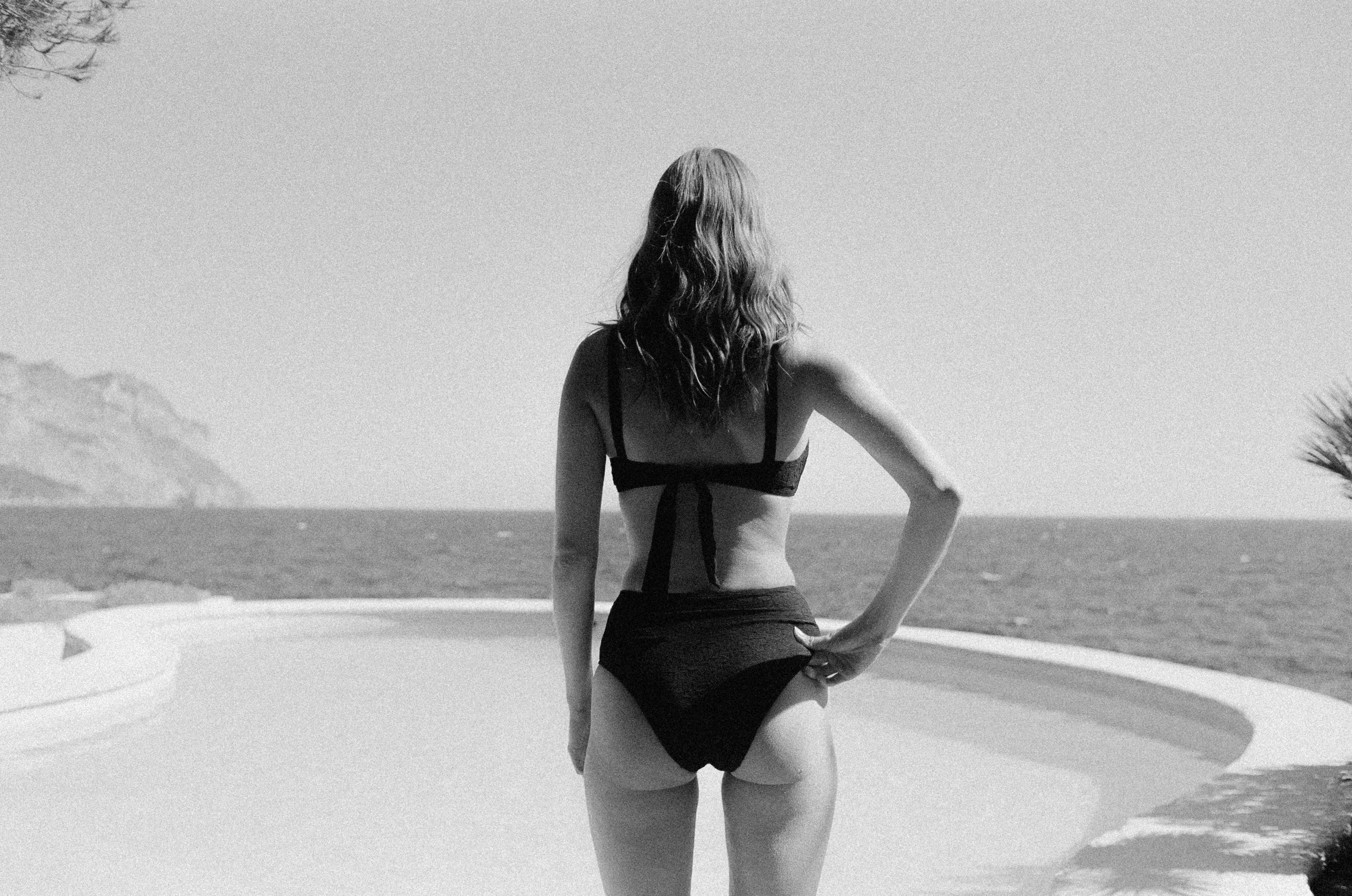 Bandeau Culotte haute Peau salée Noir
