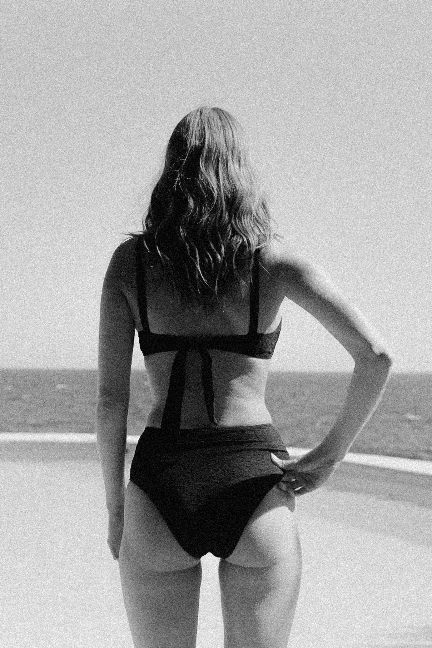 Bandeau Culotte haute Peau salée Noir
