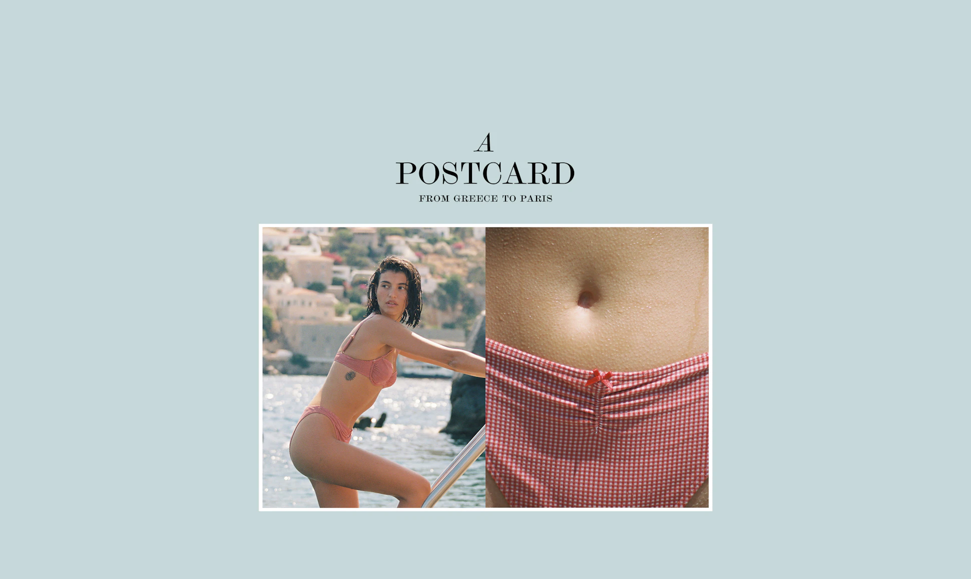 Ysé Carte postale en Grèce - Header EN