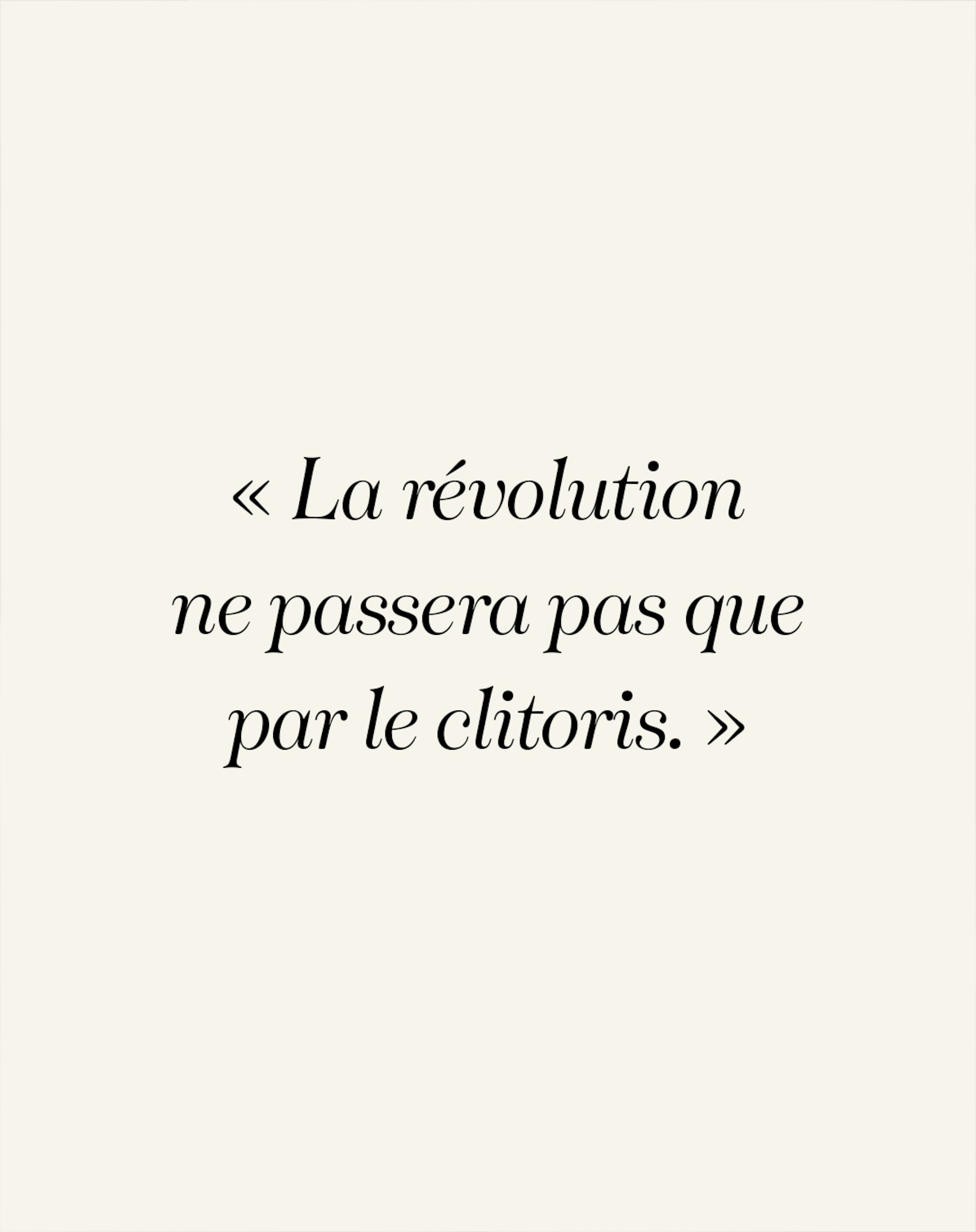 La révolution ne passera pas que par le clitoris