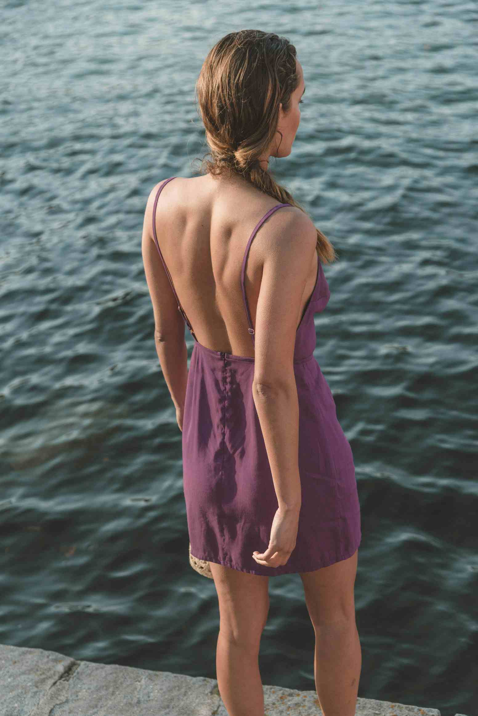 Robe courte Promenade d'été violet