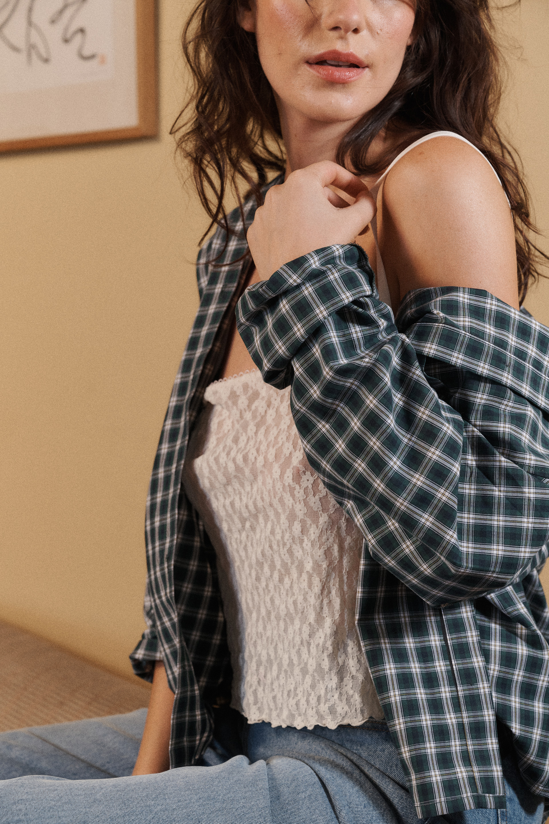 Chemise manches longues La chaleur des mots Carreaux & Caraco Nouveaux jours Vanille