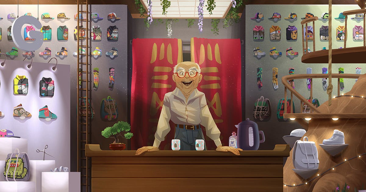 WAGMI-SAN at his workshop featuring the Otherside mystery potion 