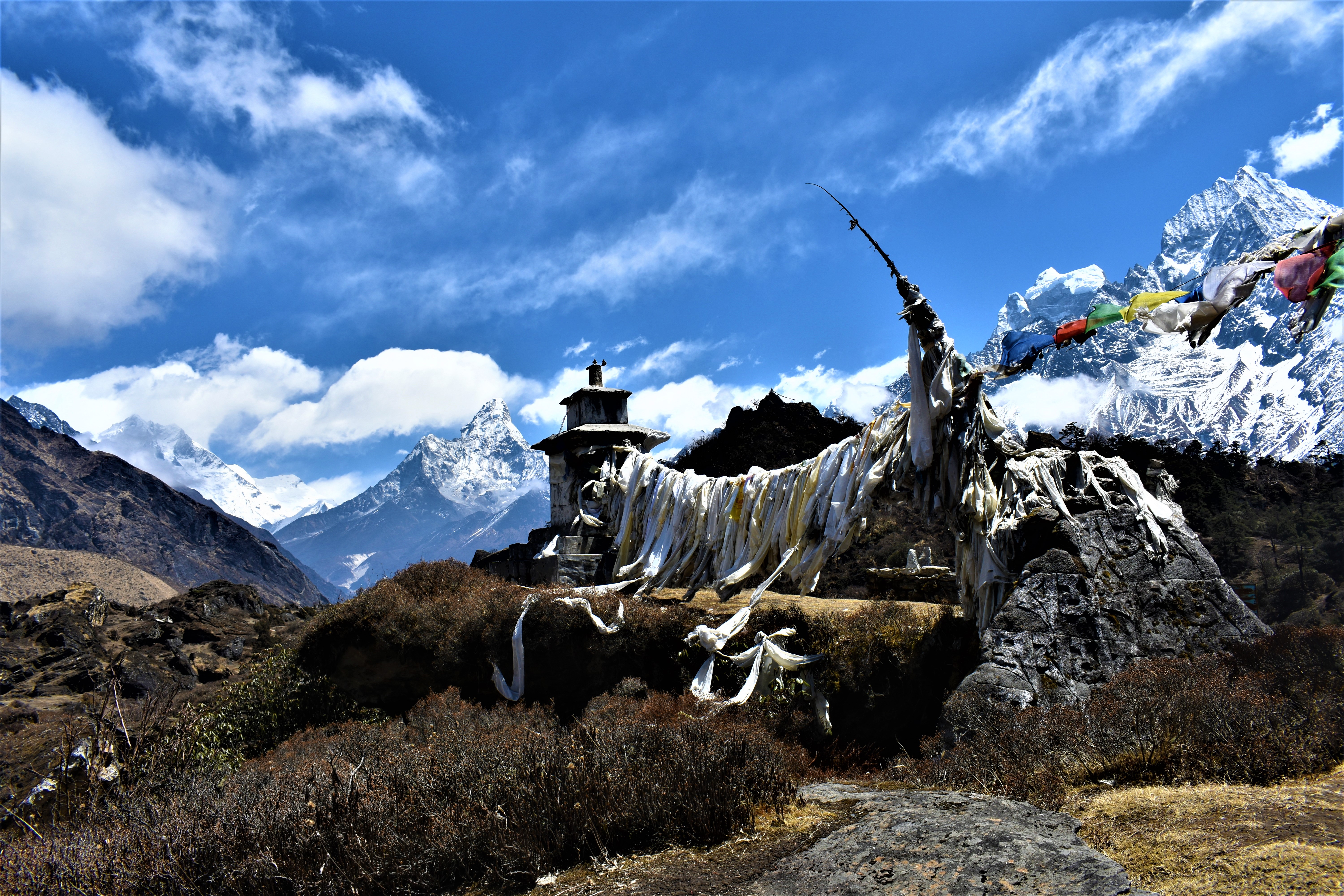 A view along the Amadablam Base Camp trek in Nepal.