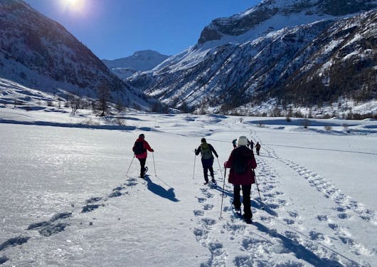 snowshoeing in Prapic in the French Alps