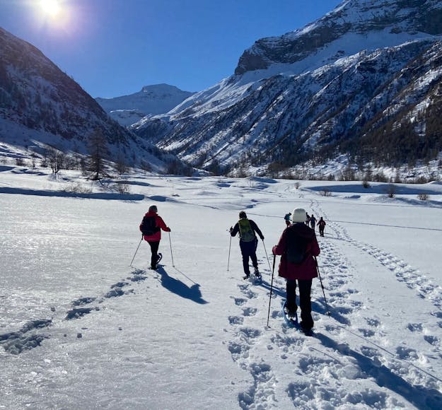 snowshoeing in Prapic in the French Alps