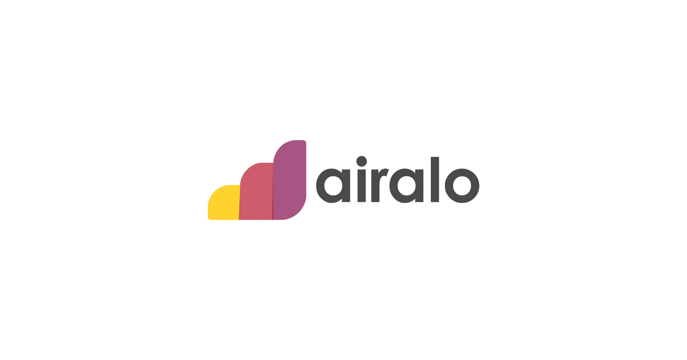 The airalo e-SIM logo is shown with yellow, orange, and red gradient shapes forming a rounded edge staircase.