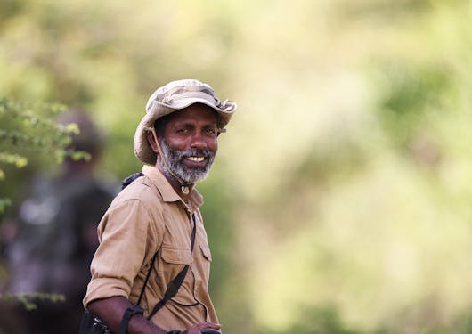 A friendly local in Sri Lanka smiles.