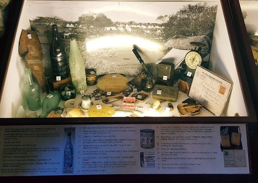 Artefacts are shown at a WW1 museum in Kenya.