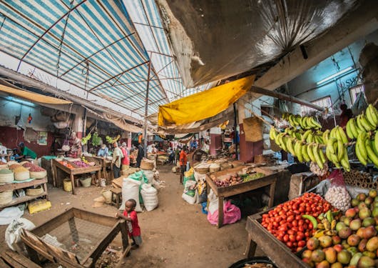 A local covered produce market in Lamu, Kenya.