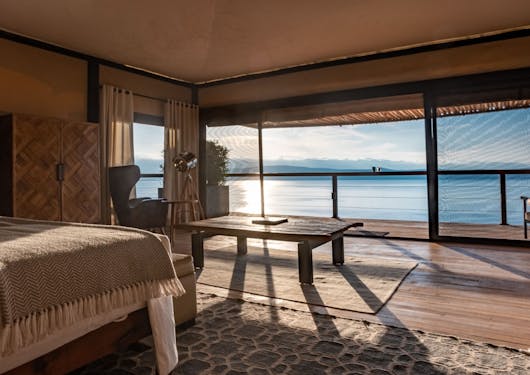 A cliffside accommodation in Kenya is shown.