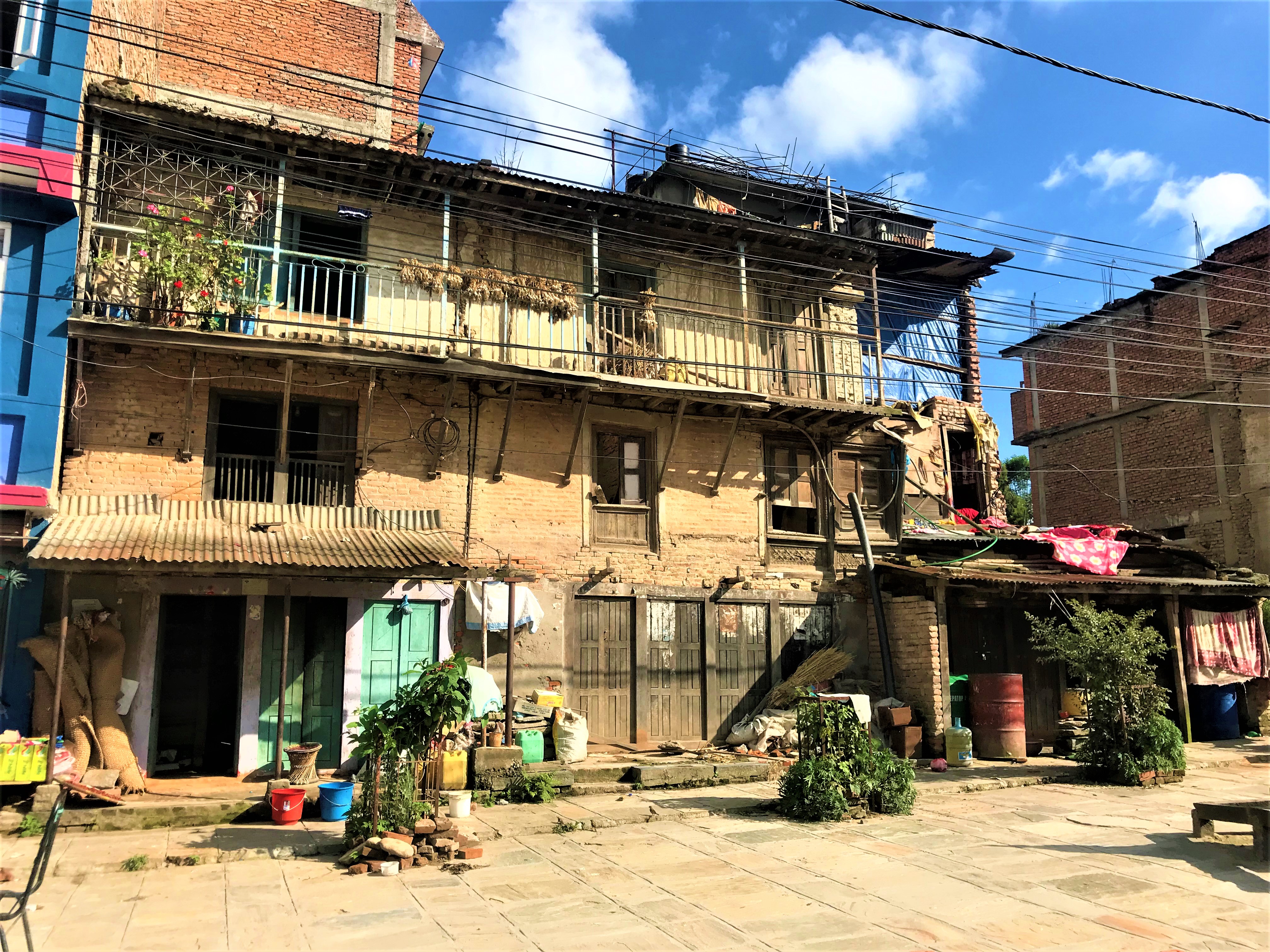 A street view of the town of Bungamati in India.