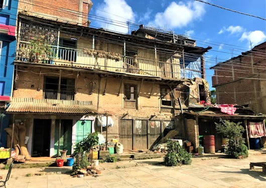 A street view of the town of Bungamati in India.