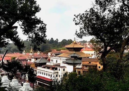 The Pashupatinath Temple is shown in Kathmandu, Nepal.