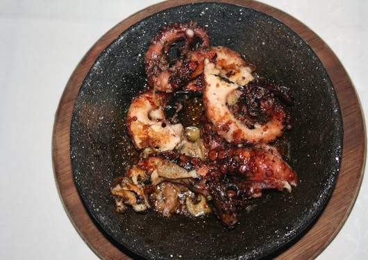 Grilled octopus is served on a platter during the Western Turkey Slow Travel Food & WIne Tour.