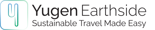 A blue and green letter 'Y' is in a rounded square. This is the logo of Yugen Earthside, a sustainable travel company selling responsible package trips.