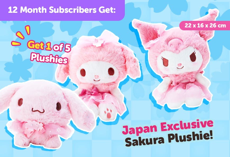 YumeTwins April 2024 Sanrio Sakura Surprise 12 months FREE gift Sanrio Sakura plushie  with the code SANRIO24