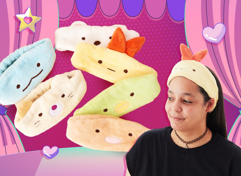 A person wearing the Ebifry Spa Head Band on their head with