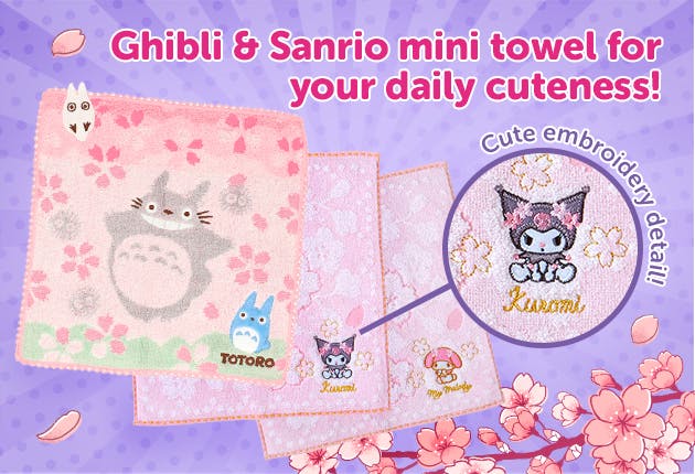 The YumeTwins Ghibli & Sanrio Sakura Surprise has a FREE Cherry Blossom Towel featuring either Totoro, My Melody, or Kuromi for the 3 month plan