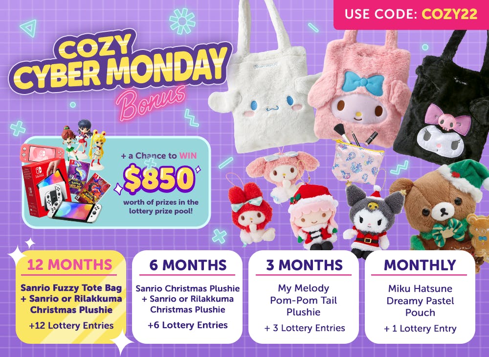 Miku Hatsune Sanrio and My Melody are all part of the Cozy Cyber Monday Bonus from YumeTwins