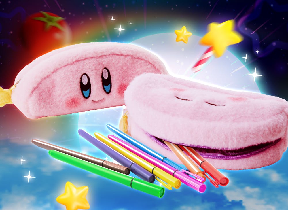 Kirby of the Stars Fluffy Pen Pouch from the YumeTwins March Pink Hero Dreamland box 